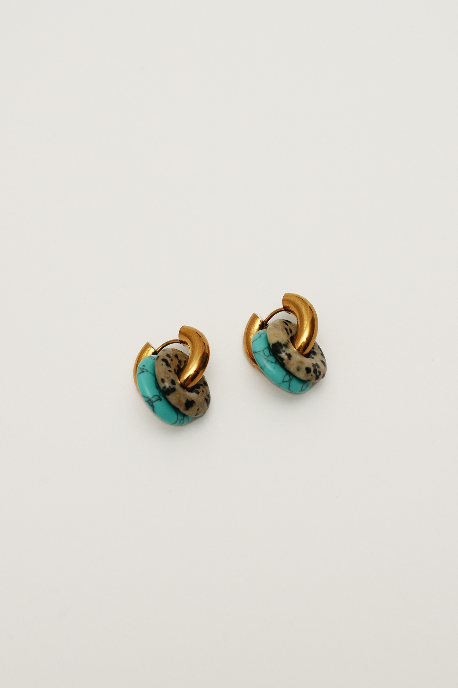 Dalmatian Turquoise Small Disco Hoops